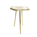 Small White Agate Quartz Organic Edge Accent Table