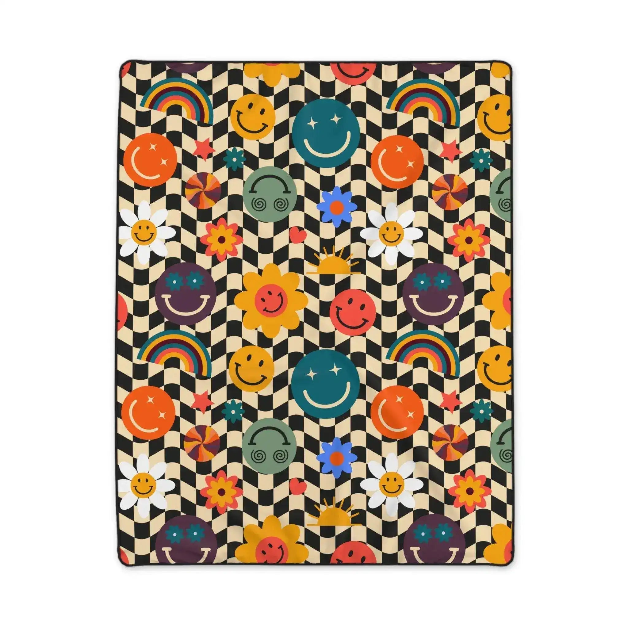 Smiley Emoji Funky Throw Blanket