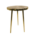 Smoky Grey Agate Organic Edge Accent Side Table