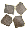 Smoky Grey Agate Quartz Coasters - Set of 4