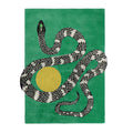 Snake and Sun Green Hand Tufted Wool Rug