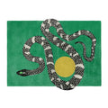 Snake and Sun Green Hand Tufted Wool Rug 5 x 8 ft
