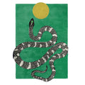 Snake and Sun Green Hand Tufted Wool Rug II