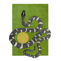 Snake and Sun Hand Tufted Wool Rug - Moss Green