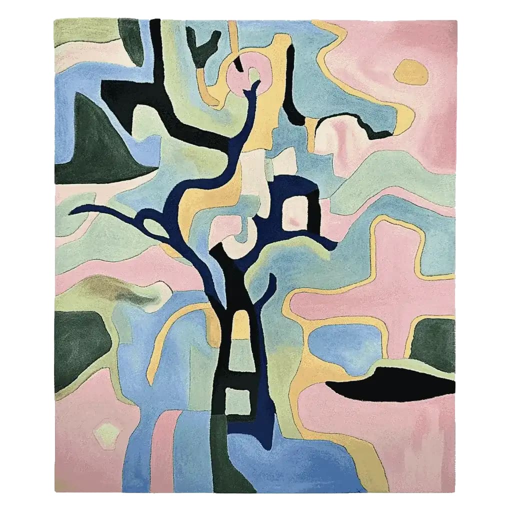 Soft Form Abstraction Hand Tufted Rug