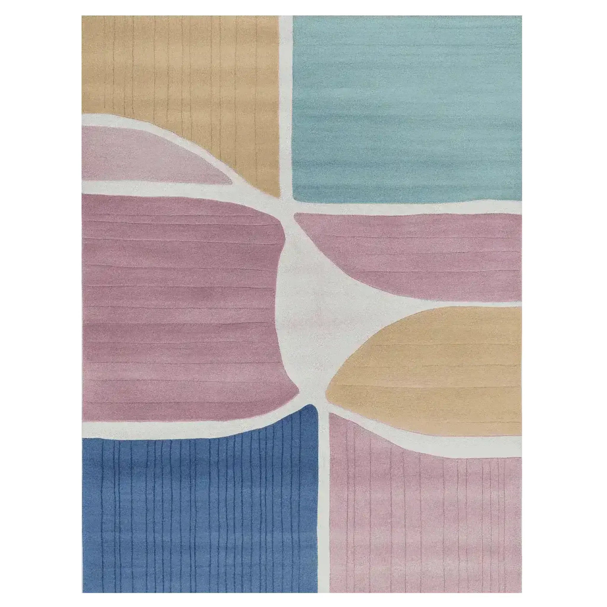 Soft Grid Flow Hand Tufted Rug