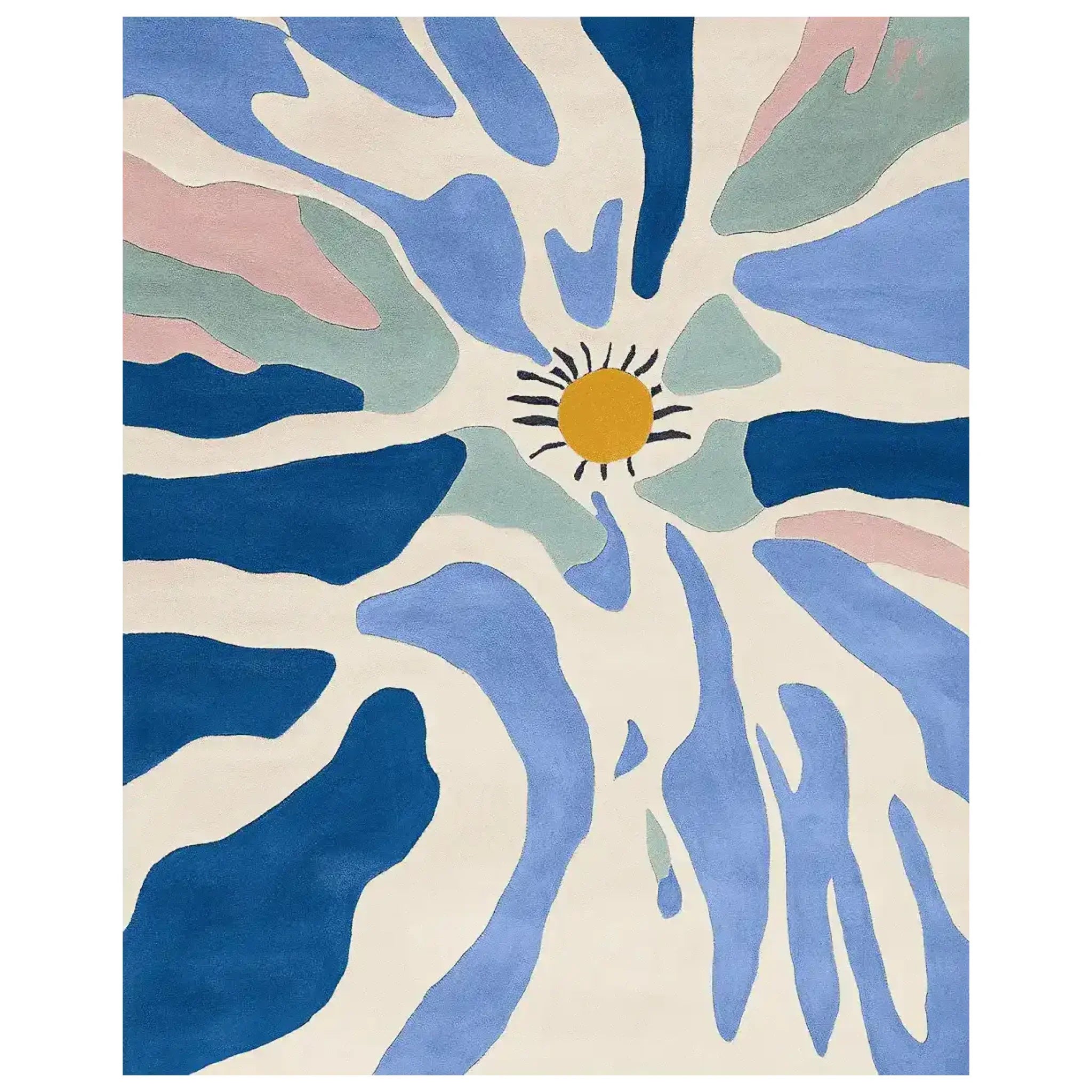 Solar Wave Dance Hand Tufted Rug