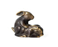 Solid Brass Making-Love Rabbits Figurine