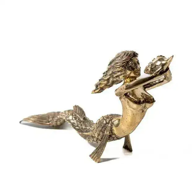 Solid Brass Mermaid Statue