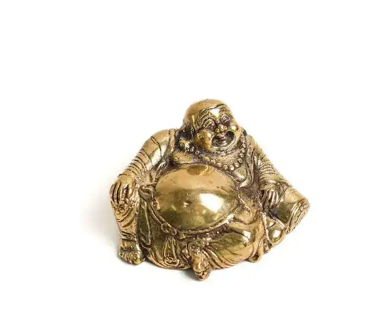 Solid Brass Mini Laughing Buddha Statue