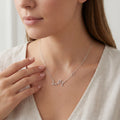 Personalised Name & Heart Necklace - Solid Silver / Style 2