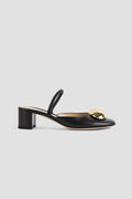 Gianvito Rossi Nappa Lambskin Mule Heel — Black