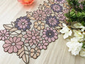 Spring Floral Garden Beaded Table Runner - Pink