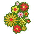 Spring Flowers in Green Field Wool Rug