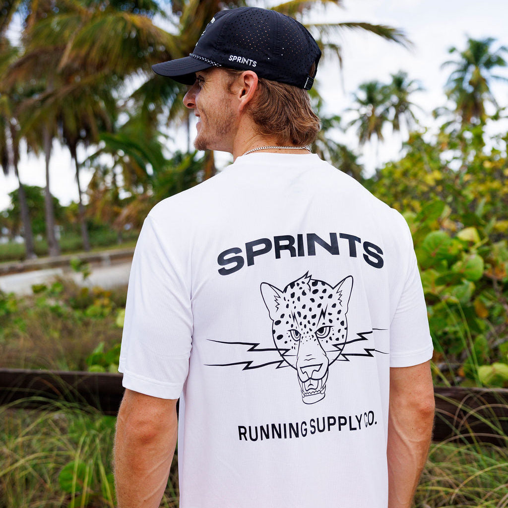 Sprints Mens Core Zero Tech Tee - Vault Jag White