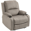 Microfibre Recliner Armchair with Adjustable Leg Rest & Cup Holders, Brown