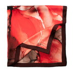 Red Silk Scarf Square Fluid Art