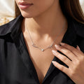 Double Name & Solid Heart Necklace - Solid Silver / Style 2