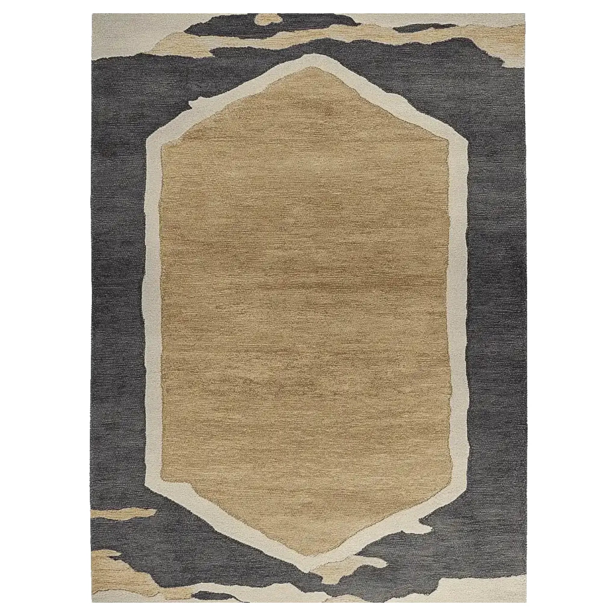 Stone Dune Border Hand Tufted Rug