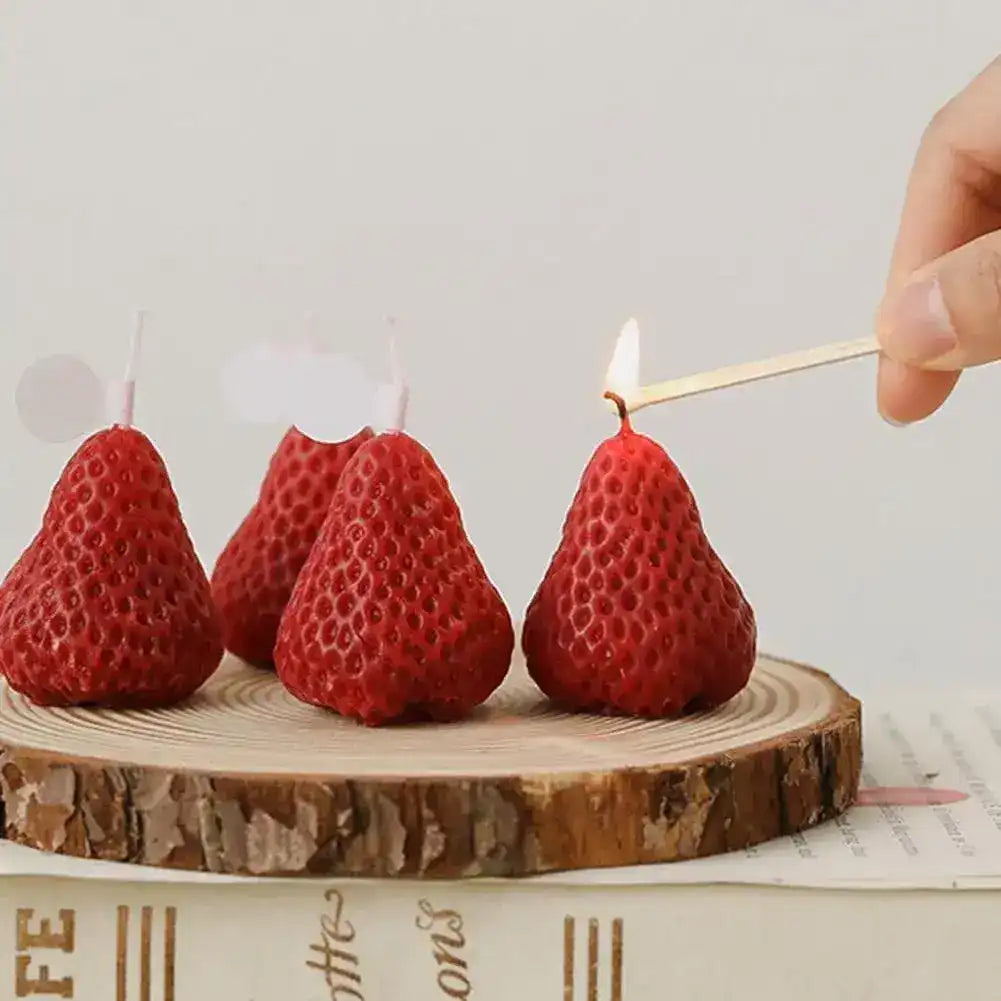 Strawberry Aromatherapy Candles - Set of 4