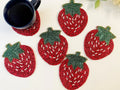 Strawberry Beaded Coasters - Set of 6
