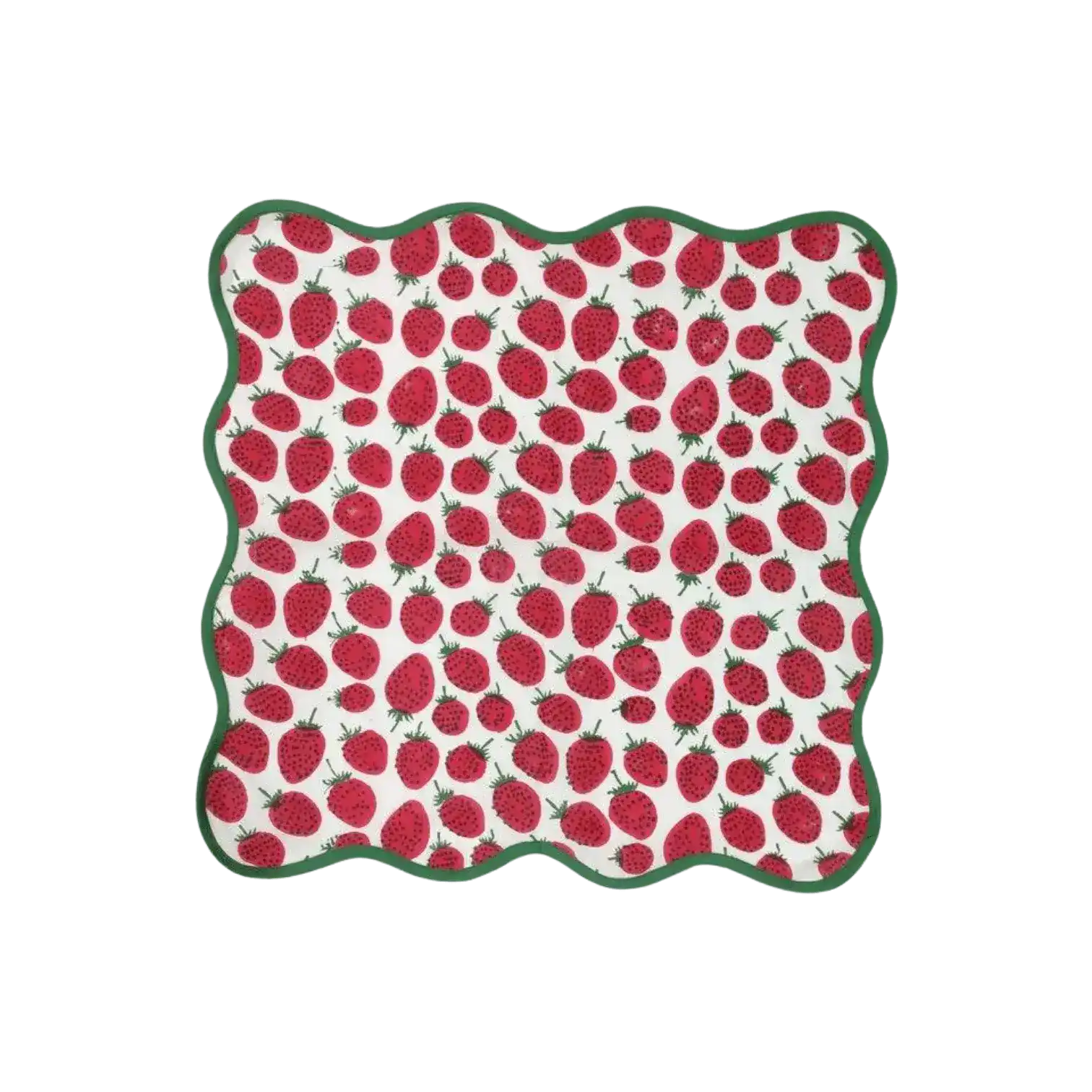 Strawberry Hand Block Printed Cotton Napkins