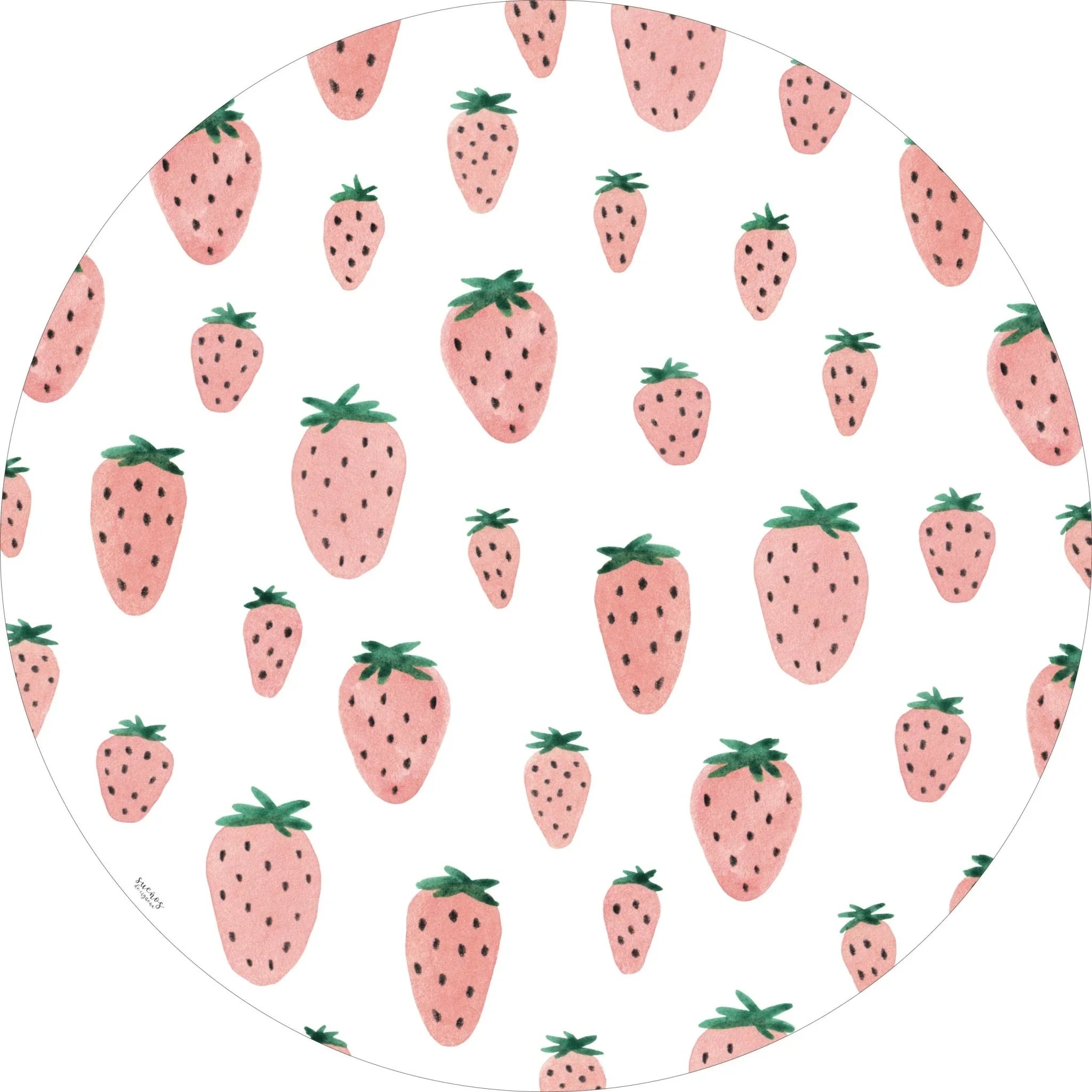 Alfombra de vinilo FRESAS 95cm diámetro