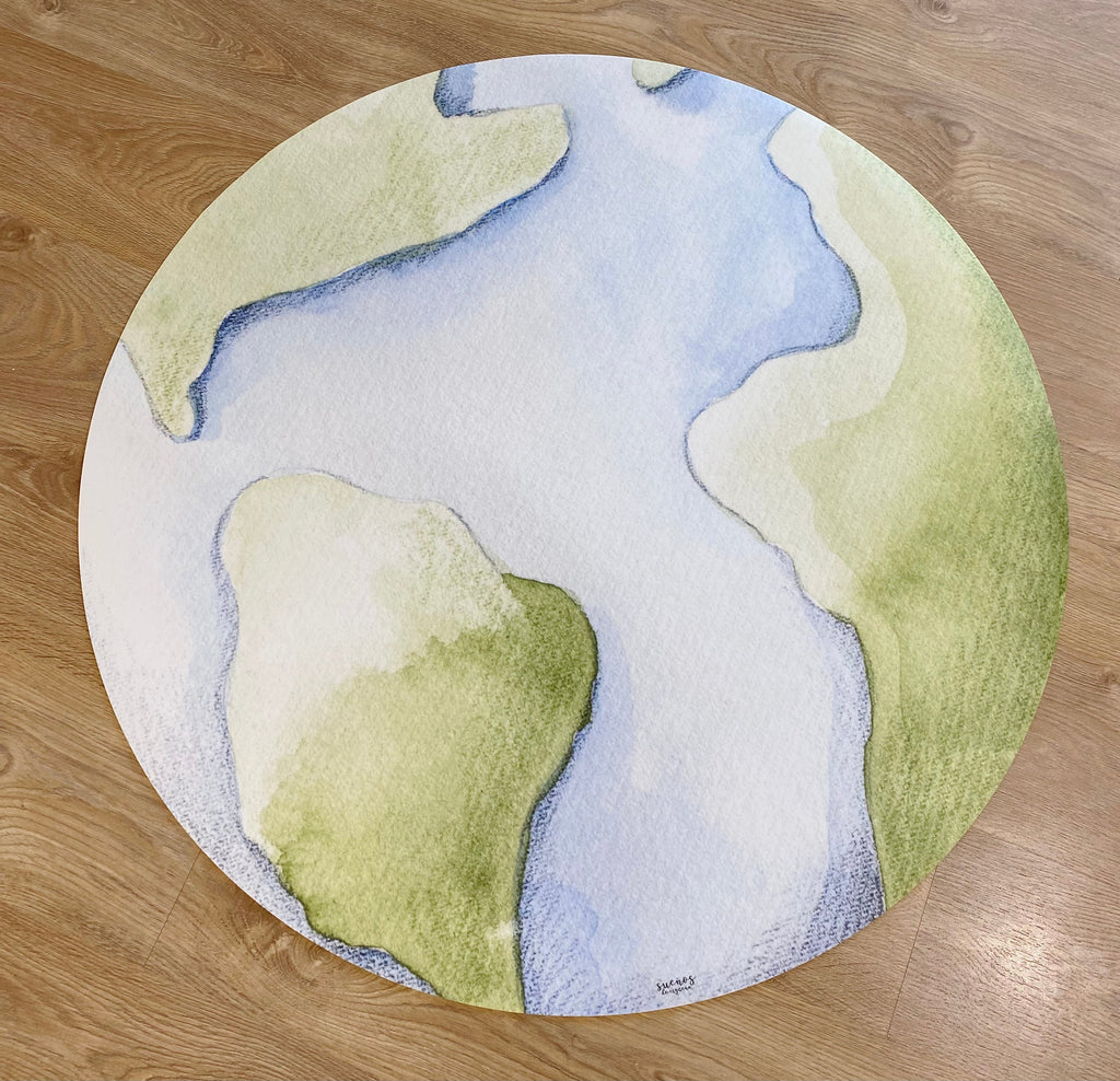 Alfombra Vinilica Planeta 95cm diametro