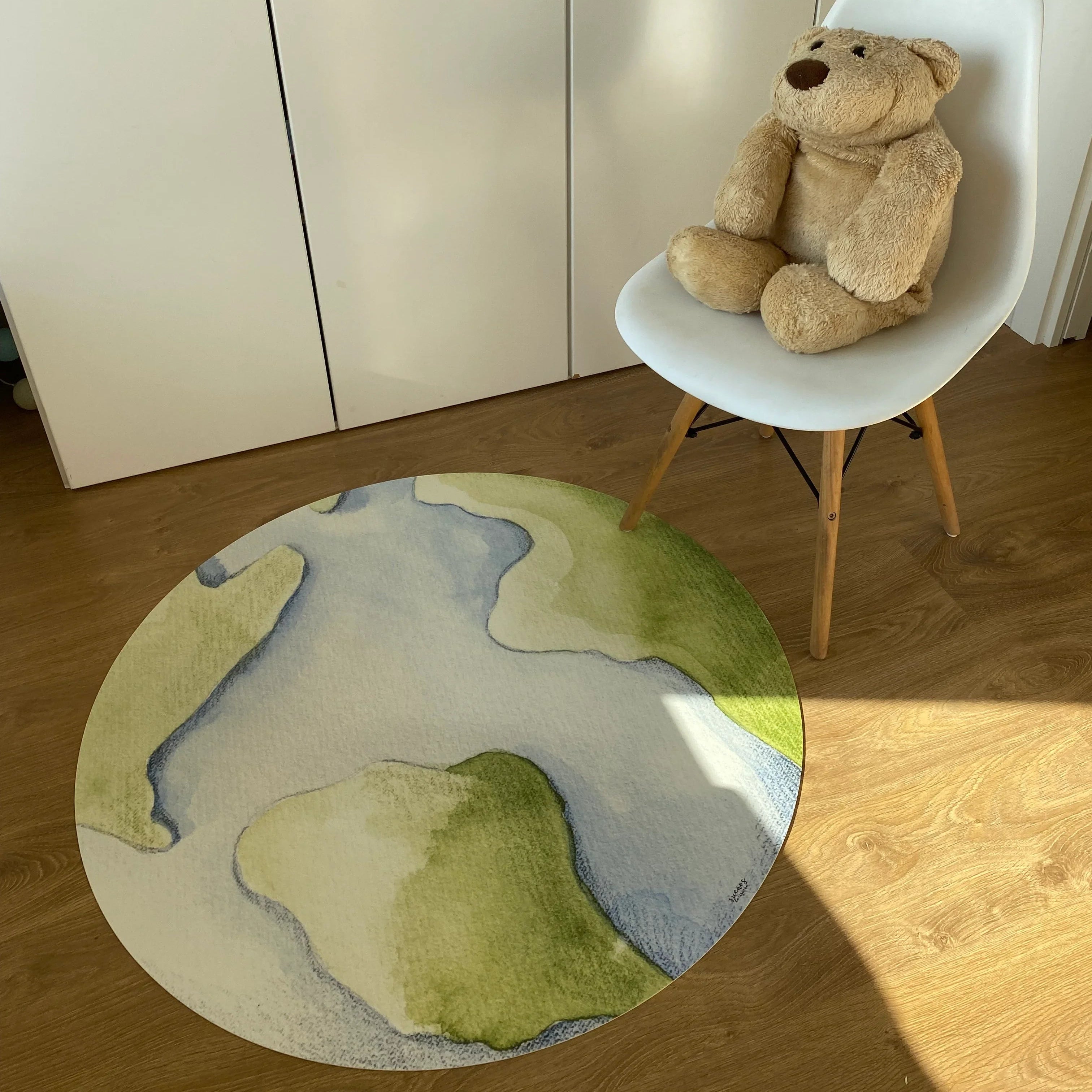Alfombra de vinilo Planeta de 95 cm de diámetro