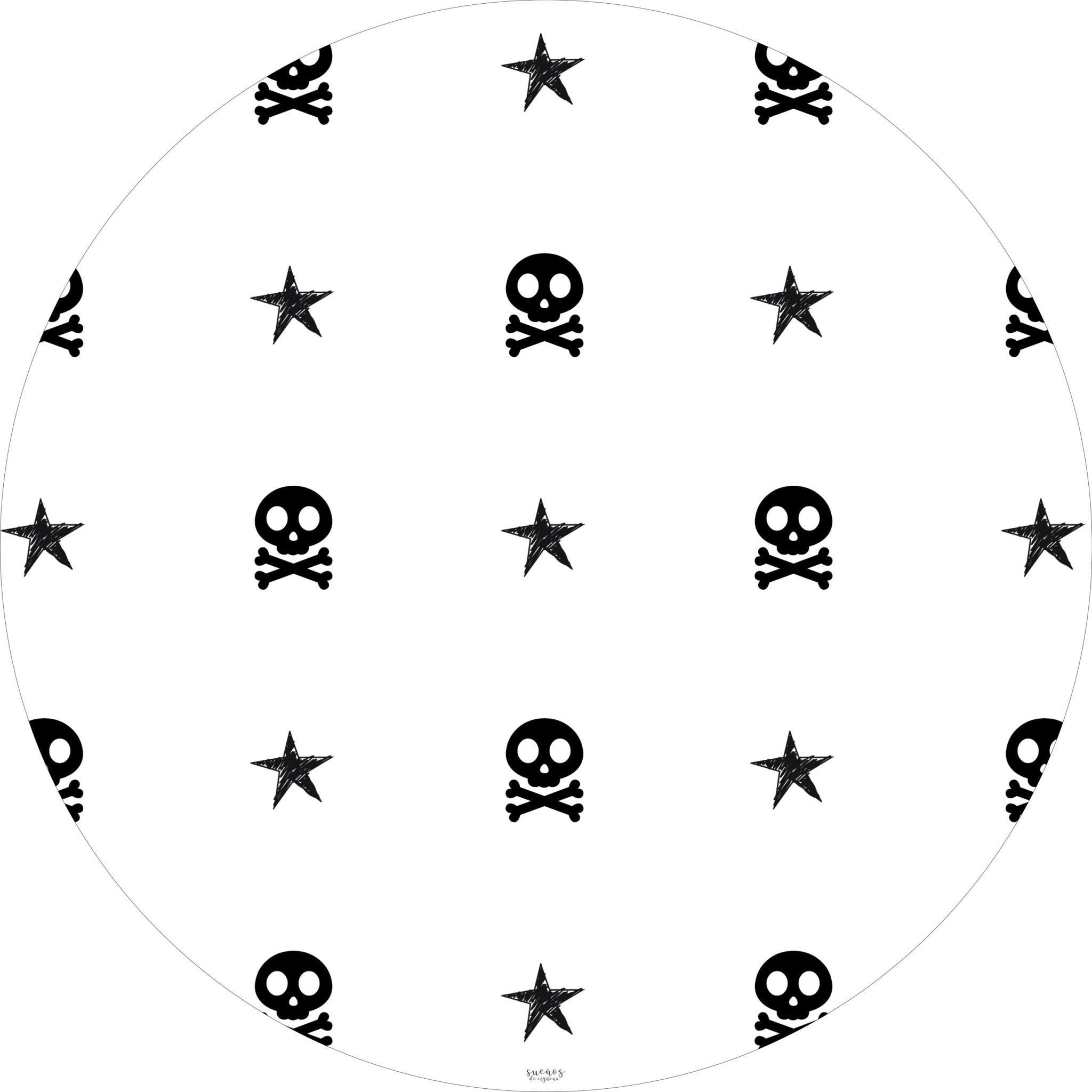 Alfombra Vinilica SKULLS 95cm diametro