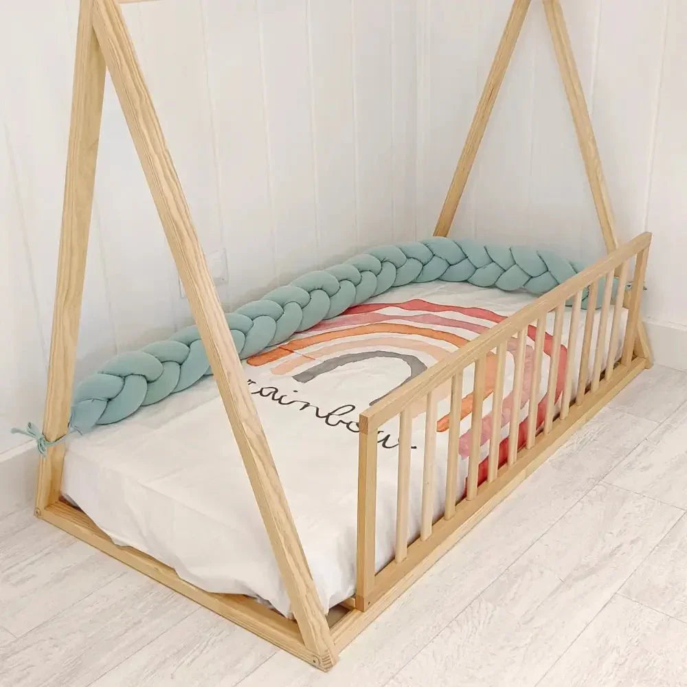 Braided Cot Bumper 180cm MINT