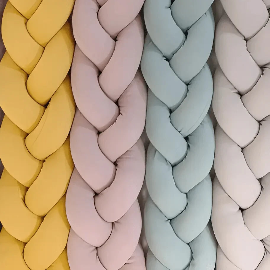 Braided Cot Bumper 180cm MINT