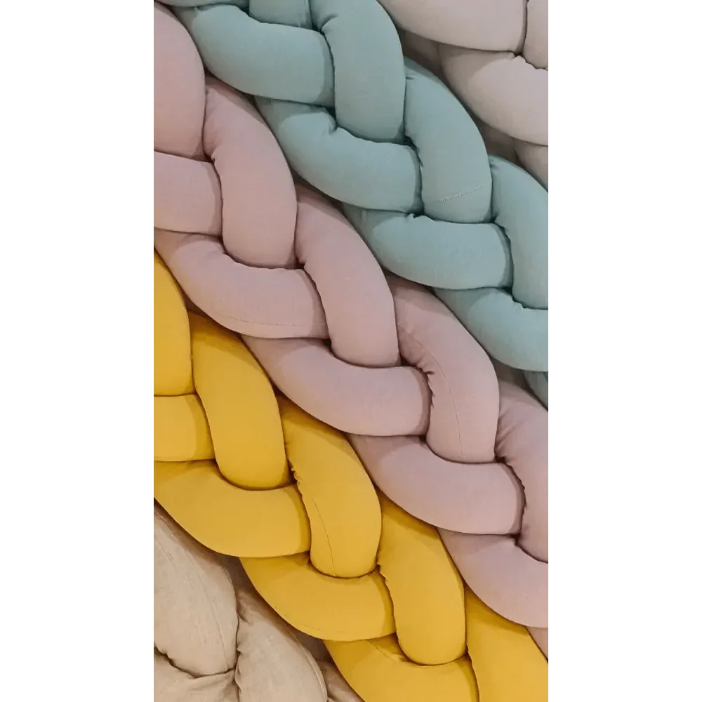 Mustard Cotton Crib Braid 180cm - Softness and Safety for Babies