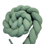 Braided Cot Bumper 210cm MOSS Muslin