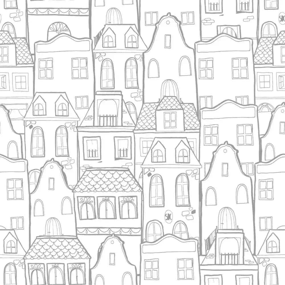 Papel pintado CASAS SDC-LH-002 BLANCO / GRIS