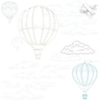 Papel Pintado Globos en el aire - Azul y Beige