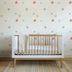 Papel pintado infantil Estrellas en acuarela Multicolor