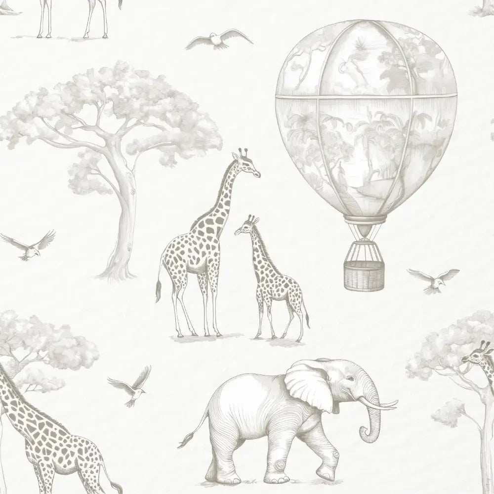 Papel Pintado Infantil Jirafas & Globos