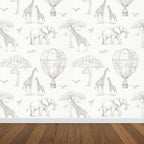 Papel Pintado Infantil Jirafas & Globos