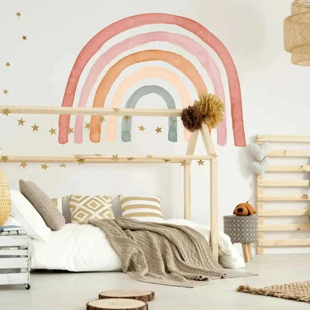 Vinilo Infantil Arcoiris - Decoración de Sueños de Ciguëña