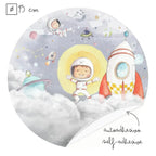 Vinilo Círculo Ø95cm "ASTRONAUTAS"