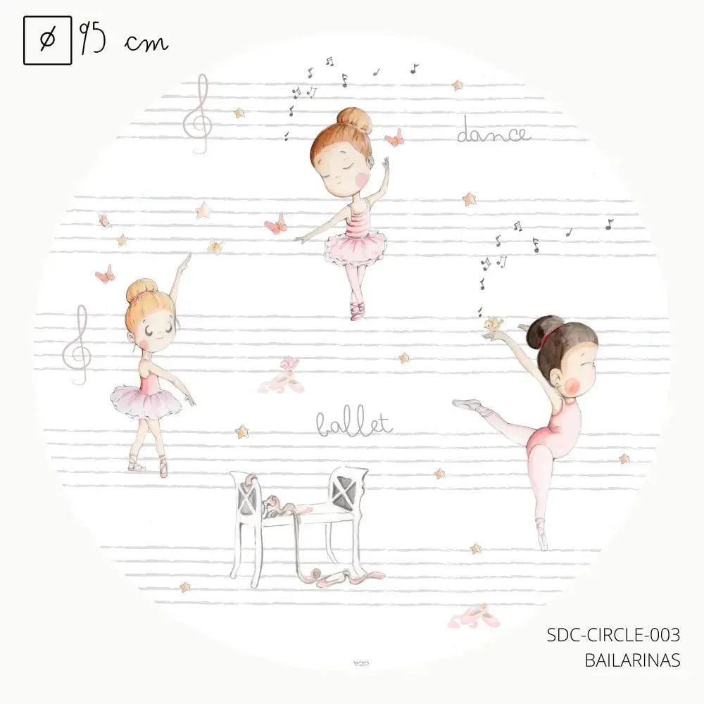 Vinilo Círculo Ø95cm "BAILARINAS"