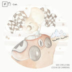 Vinilo Círculo Ø95cm "COCHE DE CARRERAS"