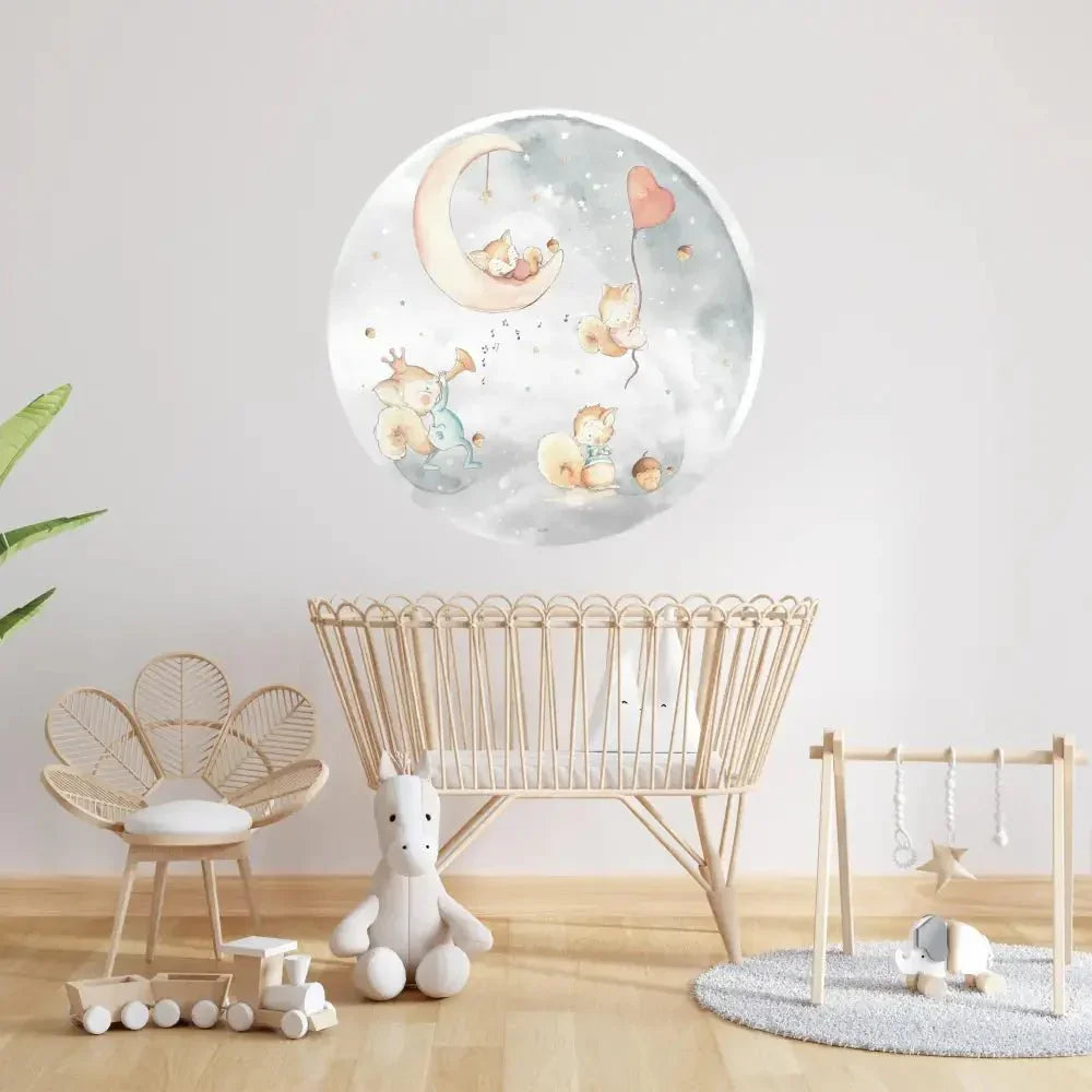 Vinilo Circular Ø95cm "MUNDO ARDILLAS"