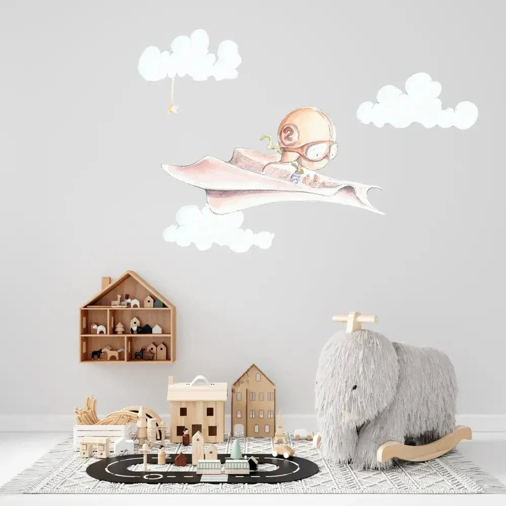 Vinilo de Tela Infantil AVION DE PAPEL