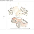 Vinilo de Tela Infantil COCHE DE CARRERAS - SUEÑOS DE CIGUEÑA