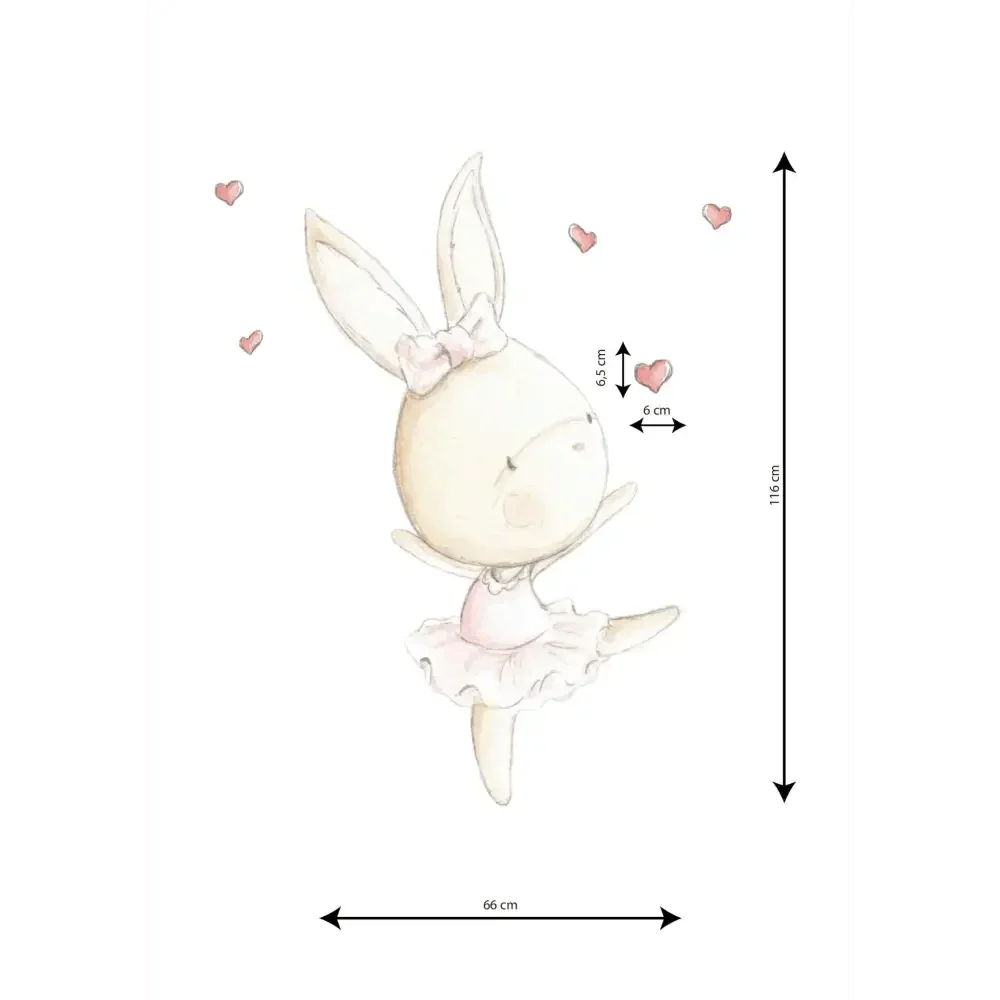 Vinilo de Tela Infantil Conejita Bailarina DANCE RABBIT 01