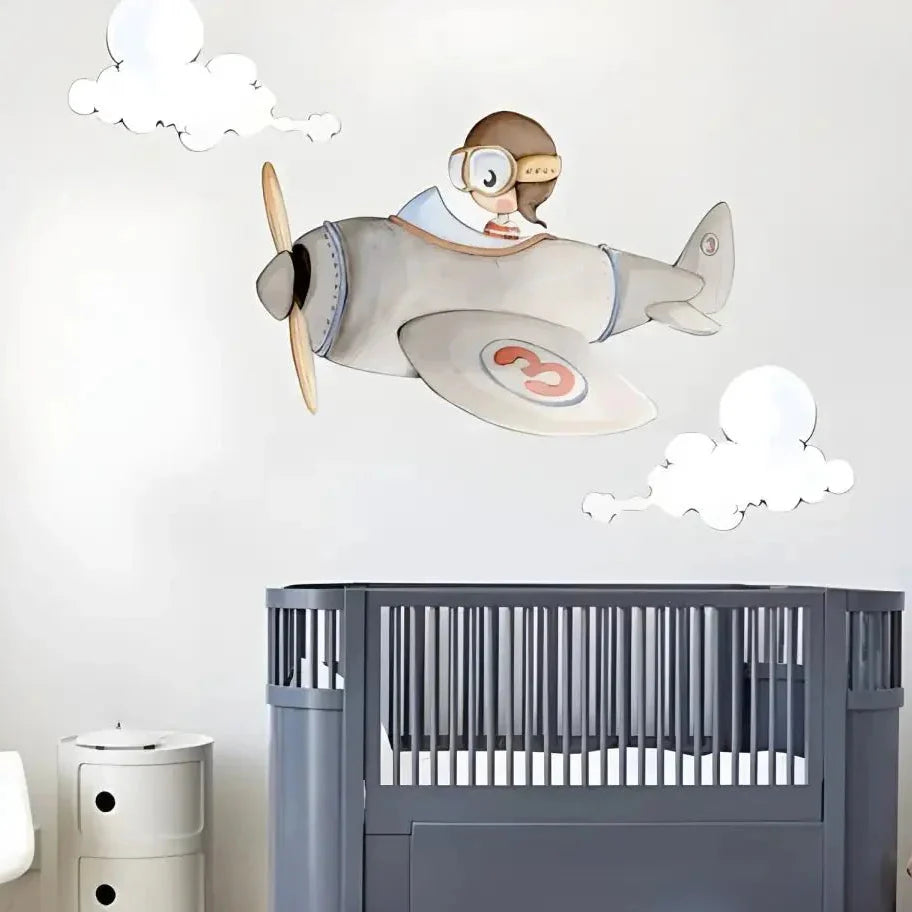 Fabric Wall Decal for Kids CUCO AVIADOR - STORK'S DREAMS