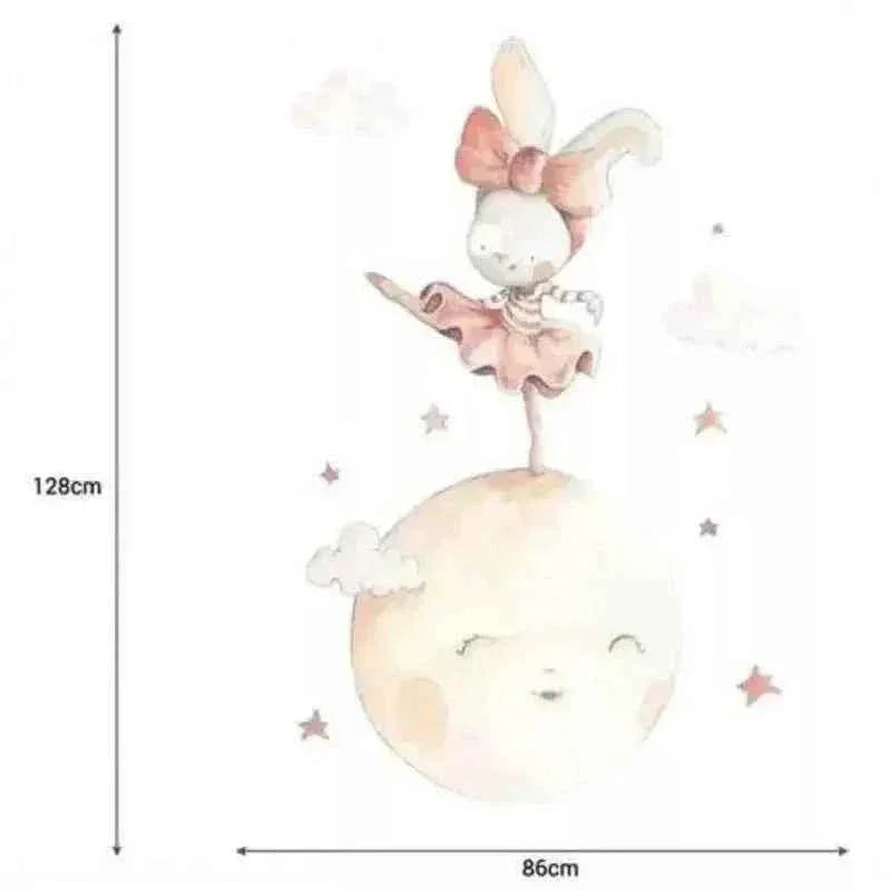 Vinilo Decorativo Infantil Luna: Bailando en la Luna para el Cuarto de tu Pequeño
