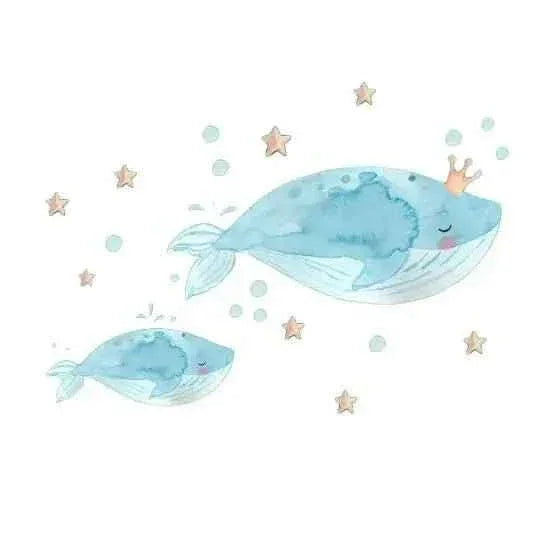 Vinilo Decorativo Infantil BALLENAS - SUEÑOS DE CIGÜEÑA